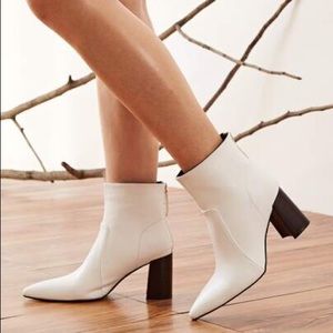 White leather booties - brand new!